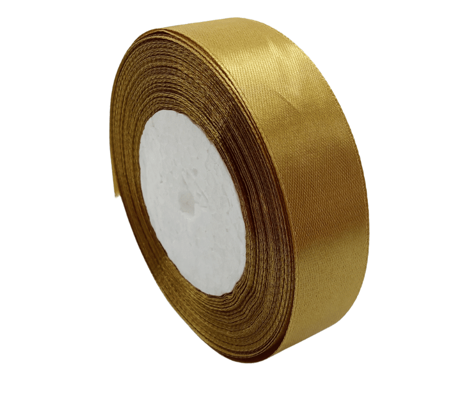 WSTĄŻKA ATŁASOWA 25MM-32M FS04-145 ZŁOTY