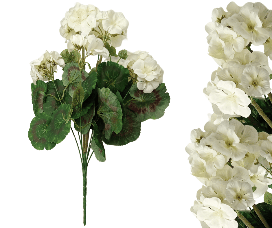 Bukiet Pelargonia 48cm Biały