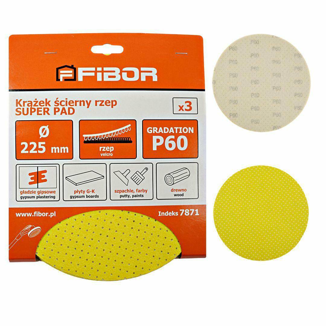 Krążek ścierny rzep SUPER PAD 225 mm 60