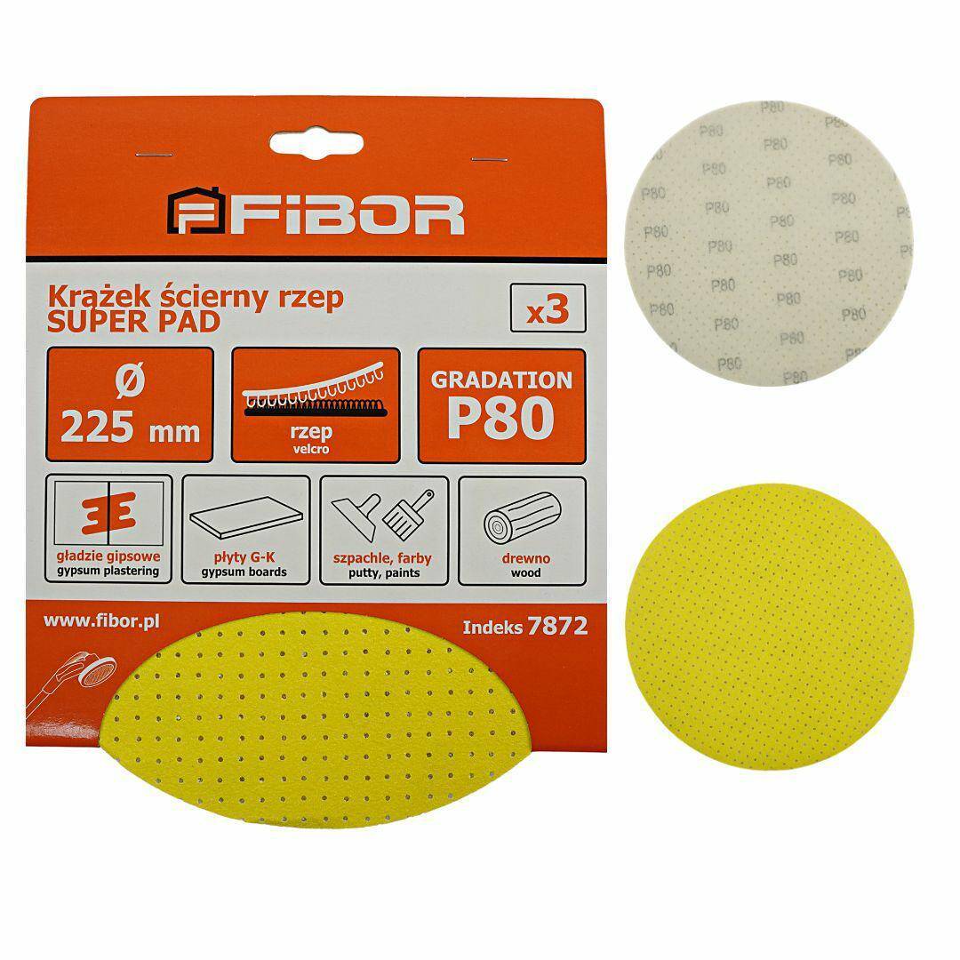 Krążek ścierny rzep SUPER PAD 225 mm 80