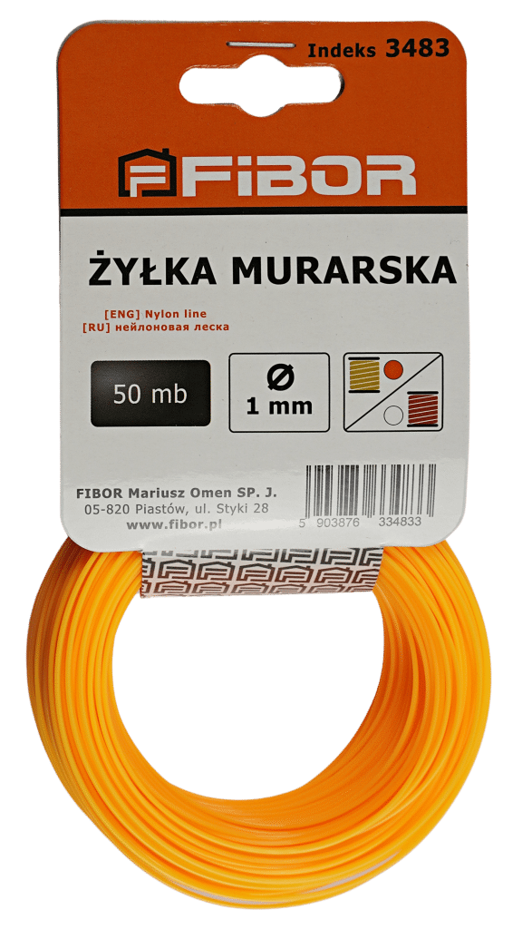 Żyłka murarska 50m ŻÓŁTA