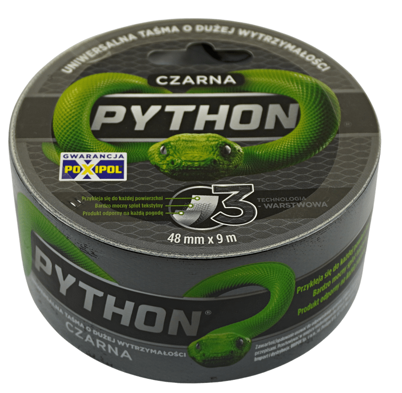 PYTHON Taśma CZARNA