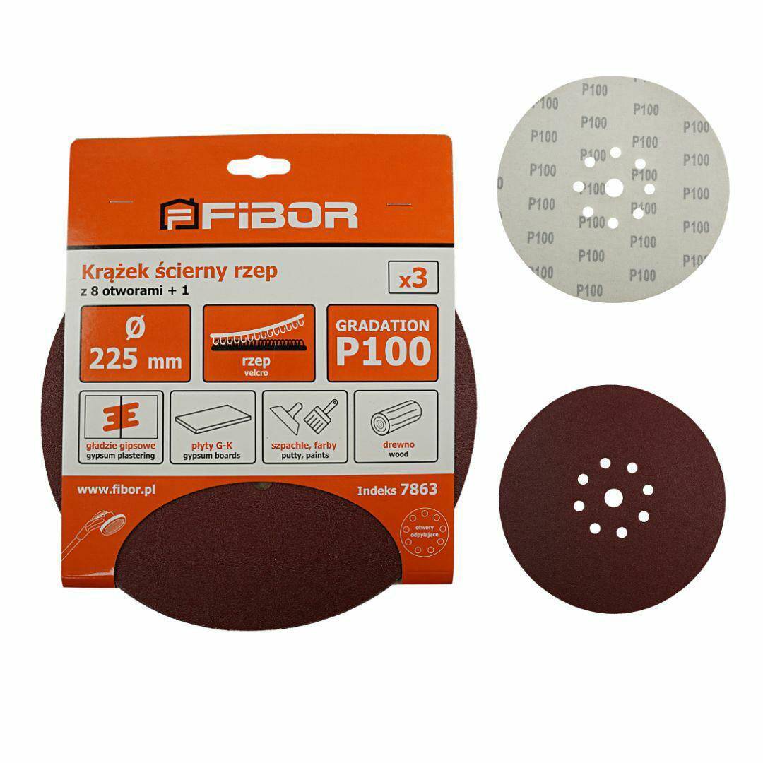 Krążek ścierny rzep 225 mm z otworami