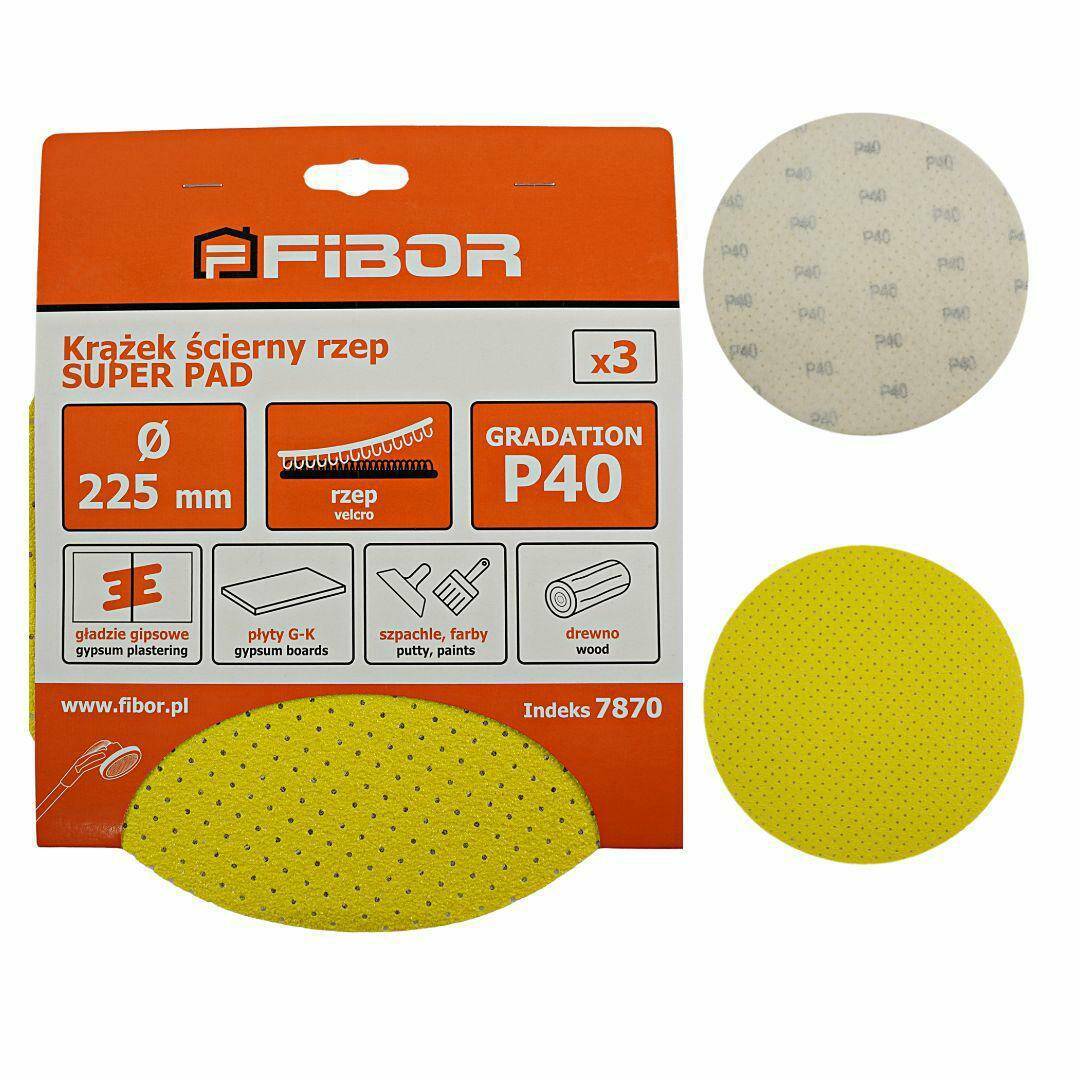 Krążek ścierny rzep SUPER PAD 225 mm 40