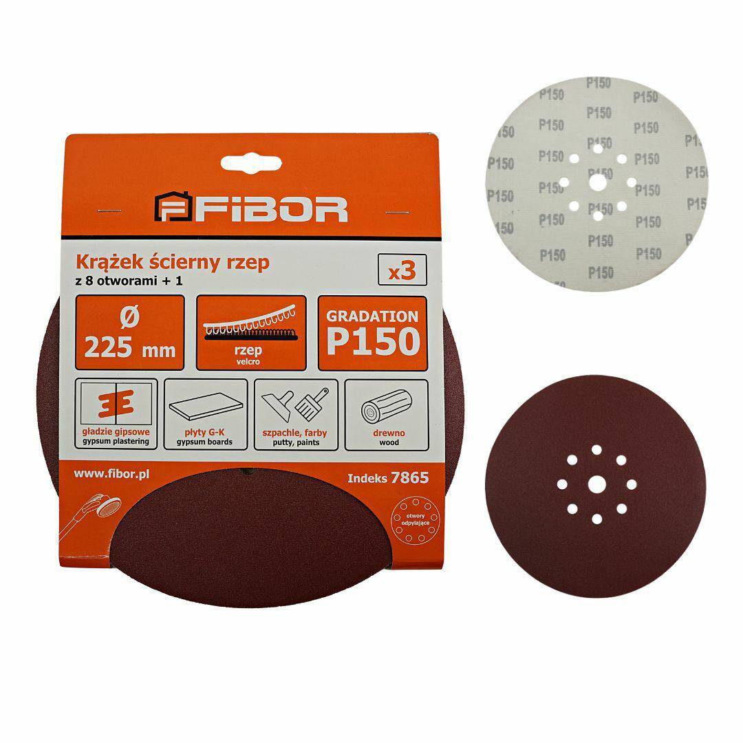 Krążek ścierny rzep 225 mm z otworami