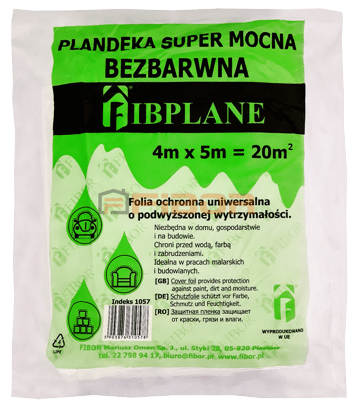 BEZBARWNA Plandeka   SUPER MOCNA 4x5