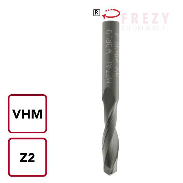 Frez spiralny VHM 10x42x90 z=2 d=10