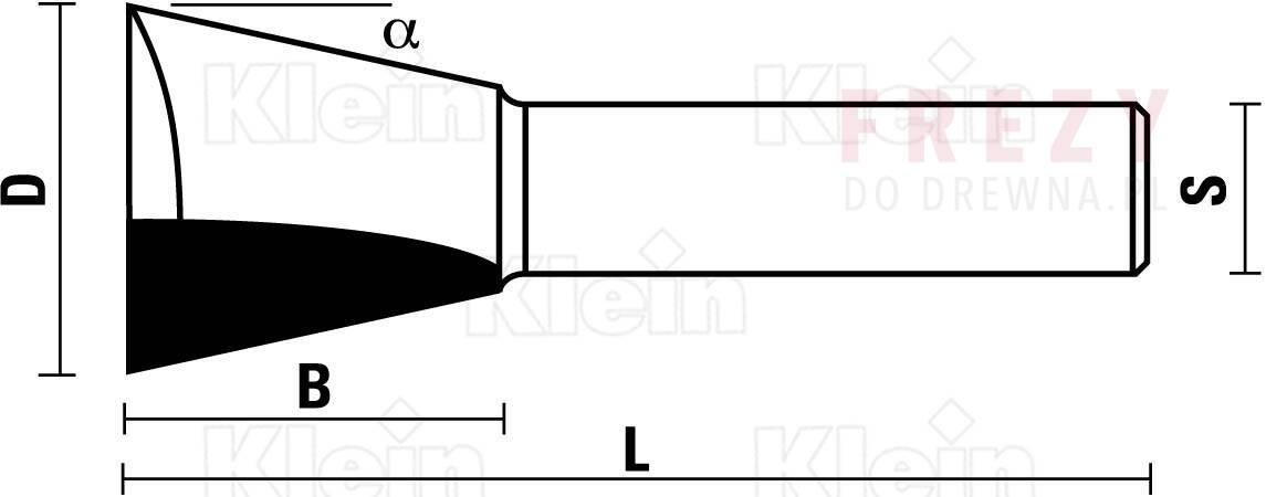 Frez HM jaskółczy ogon D=19/7 B=22 S=12 (Zdjęcie 3)