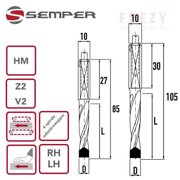 Wiertło HM 6x85 L=50 nieprzel. L