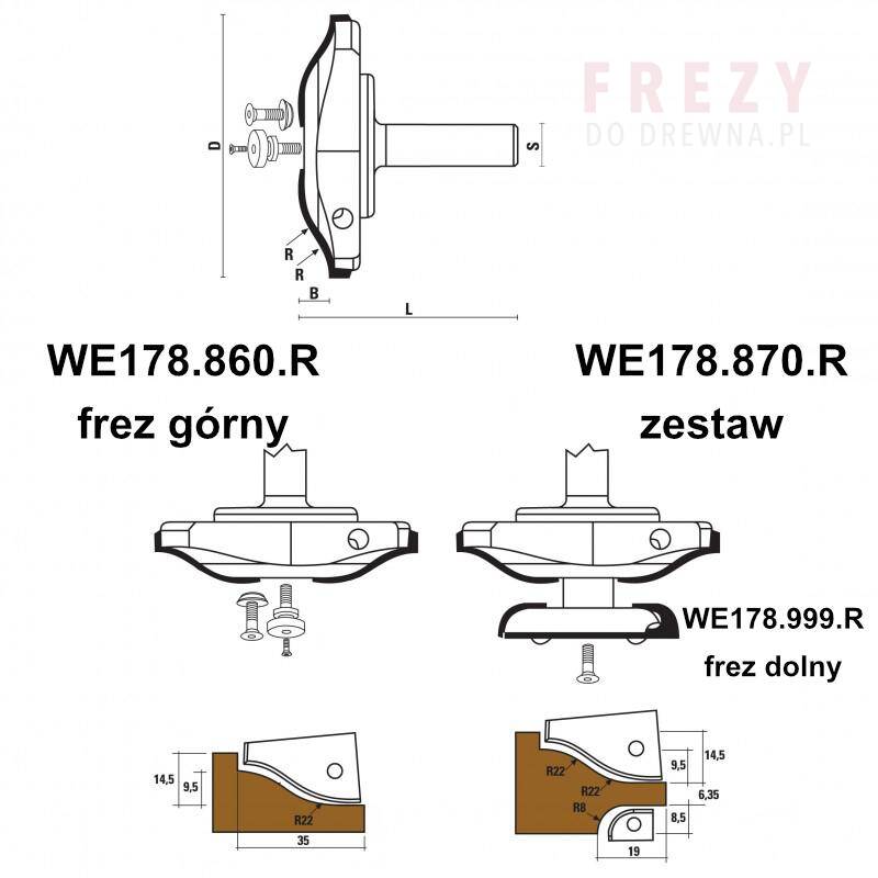 Frez trzpieniowy profilowy do płycin