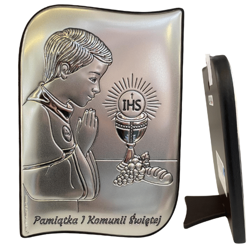 Obrazek I Komunia chłopiec srebro 12x8cm