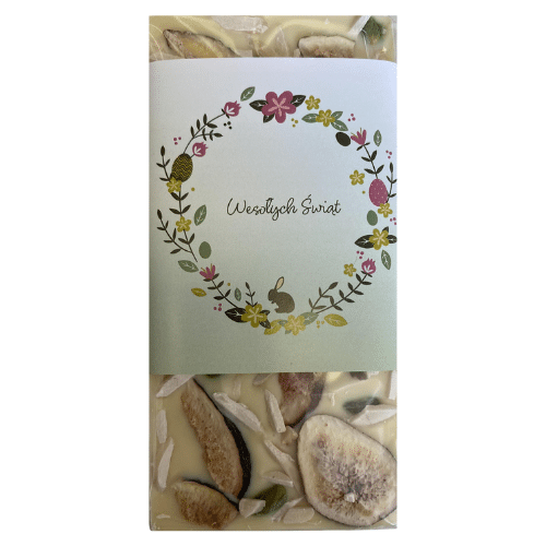 Czekolada biała z figami, pistacjami i malinami 85g