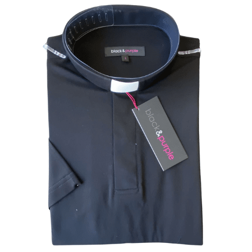 Koszula pod koloratkę Jersey Cotton - czarna, rozm. 3XL