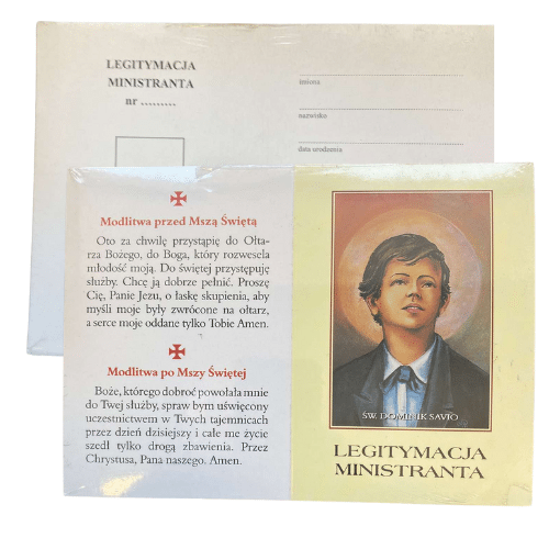 Legitymacja ministranta - składana