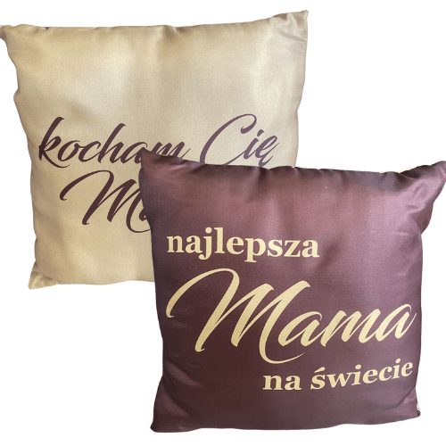Poduszka satynowa Kocham Cię Mamo (dwukolorowa)