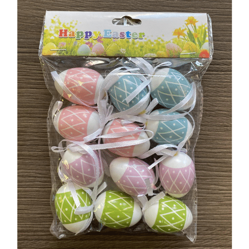 Dekoracja wielkanocna - jajka 3x4cm /opak. 12 sztuk