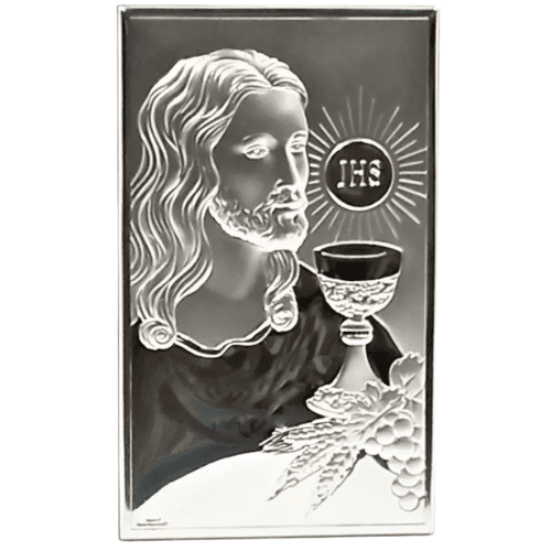 Obrazek Eucharystia Jezus Chrystus srebro 21x12cm