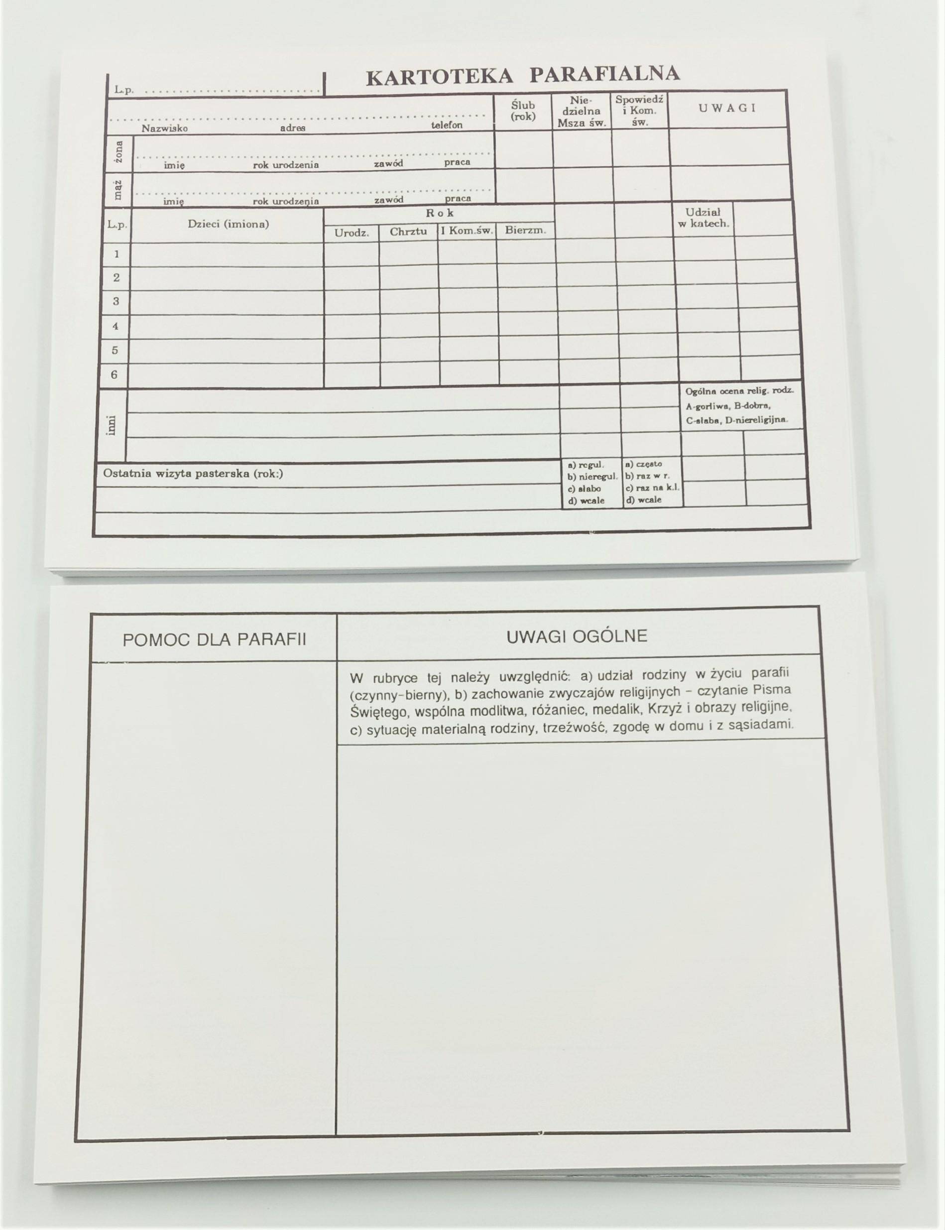 Druk parafialny A5 dwustronny