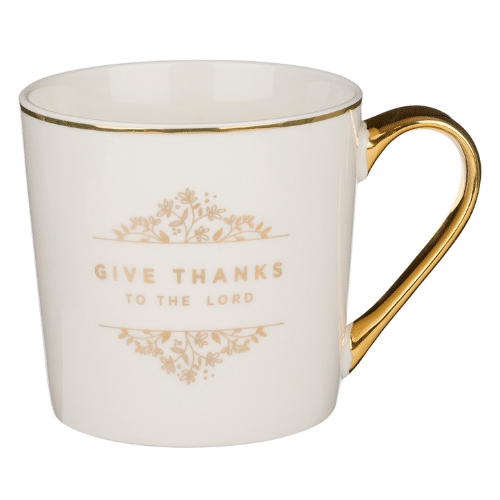 Kubek ceramiczny - Give Thanks to the LORD White