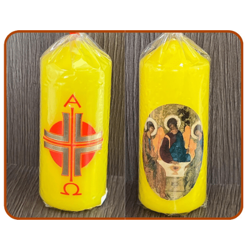 Świeca słupek I wielkanocny 11x4,5cm 2 wzory