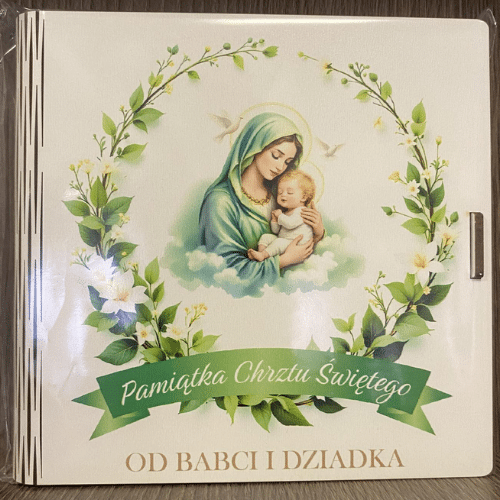 Książeczka drewno KW NERO Pamiątka Chrztu od Babci i Dziadka