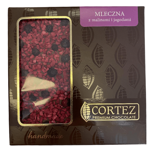 Czekolada mleczna z malinami i jagodami 85g