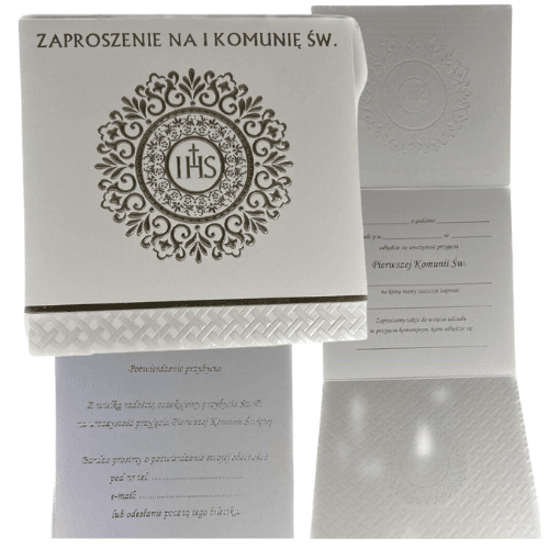 Zaproszenie na I Komunię Św. 8145 z potwierdzeniem przybycia