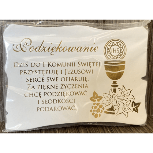 Etykieta na pudełko ze słodkim podarunkiem dla gości /25szt. kpl