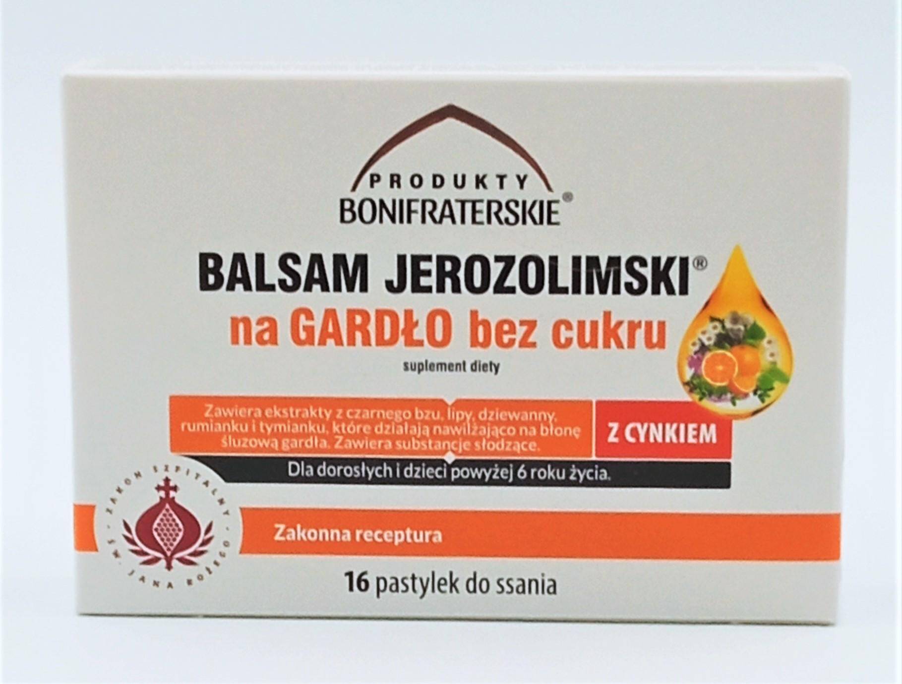 Balsam Jerozolimski na gardło bez cukru