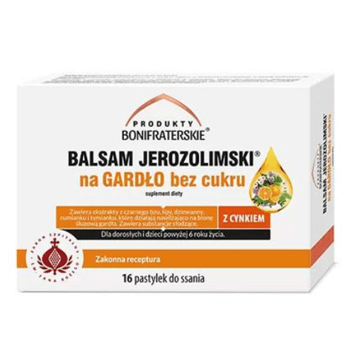Balsam Jerozolimski na gardło bez cukru 16 pastylek