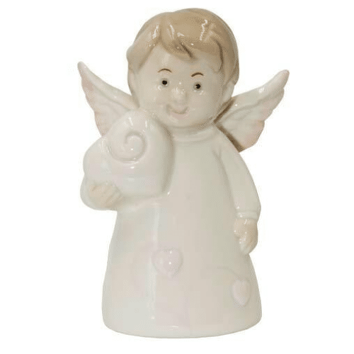 Figurka Aniołek z sercem porcelana 10cm