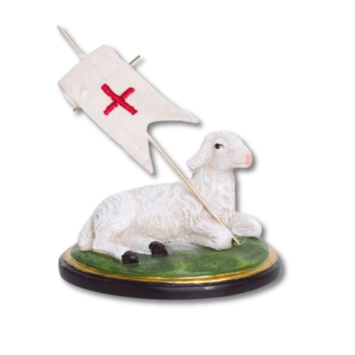 Figurka Baranek Wielkanocny 5cm (8cm chorągiew)
