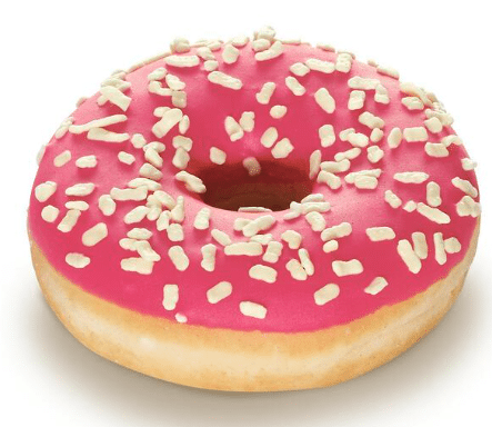 Donut z polewą o smaku truskawkowym 58 g 