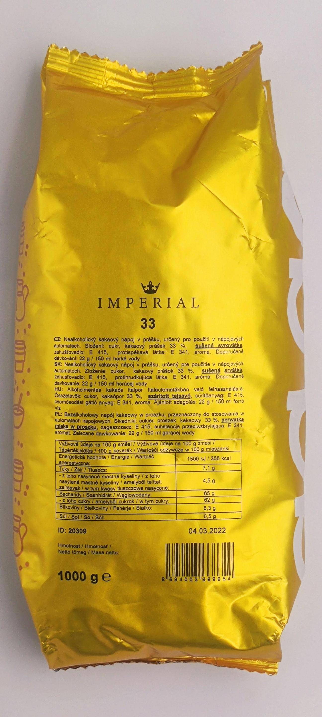 Napój kakaowy Imperial 33 % 1 kg
