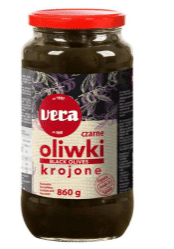 Oliwki czarne krojone 860 g/450 g Vera