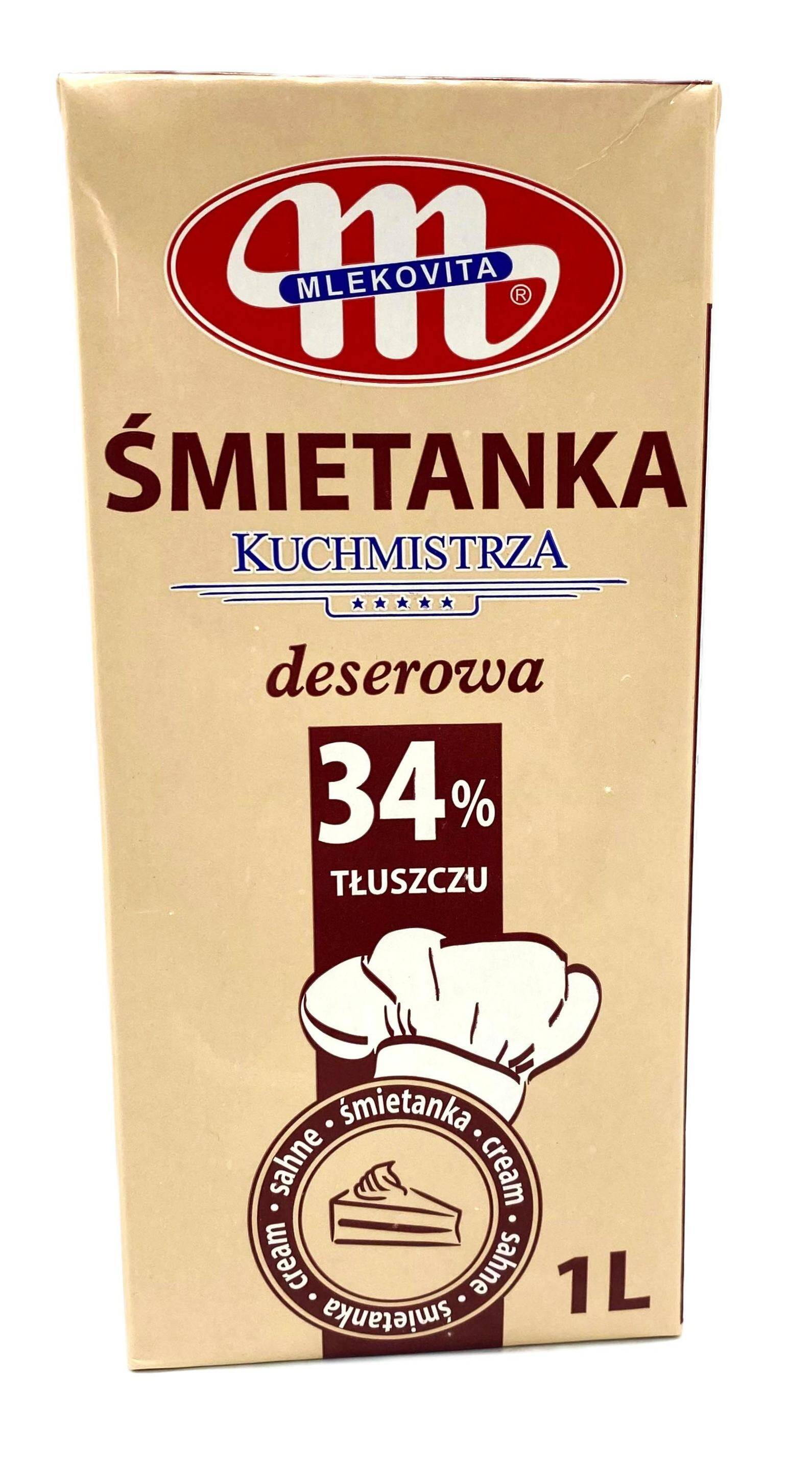 Śmietanka Kuchmistrza Uht 34% 1L (12szt/krt) Mlekovita