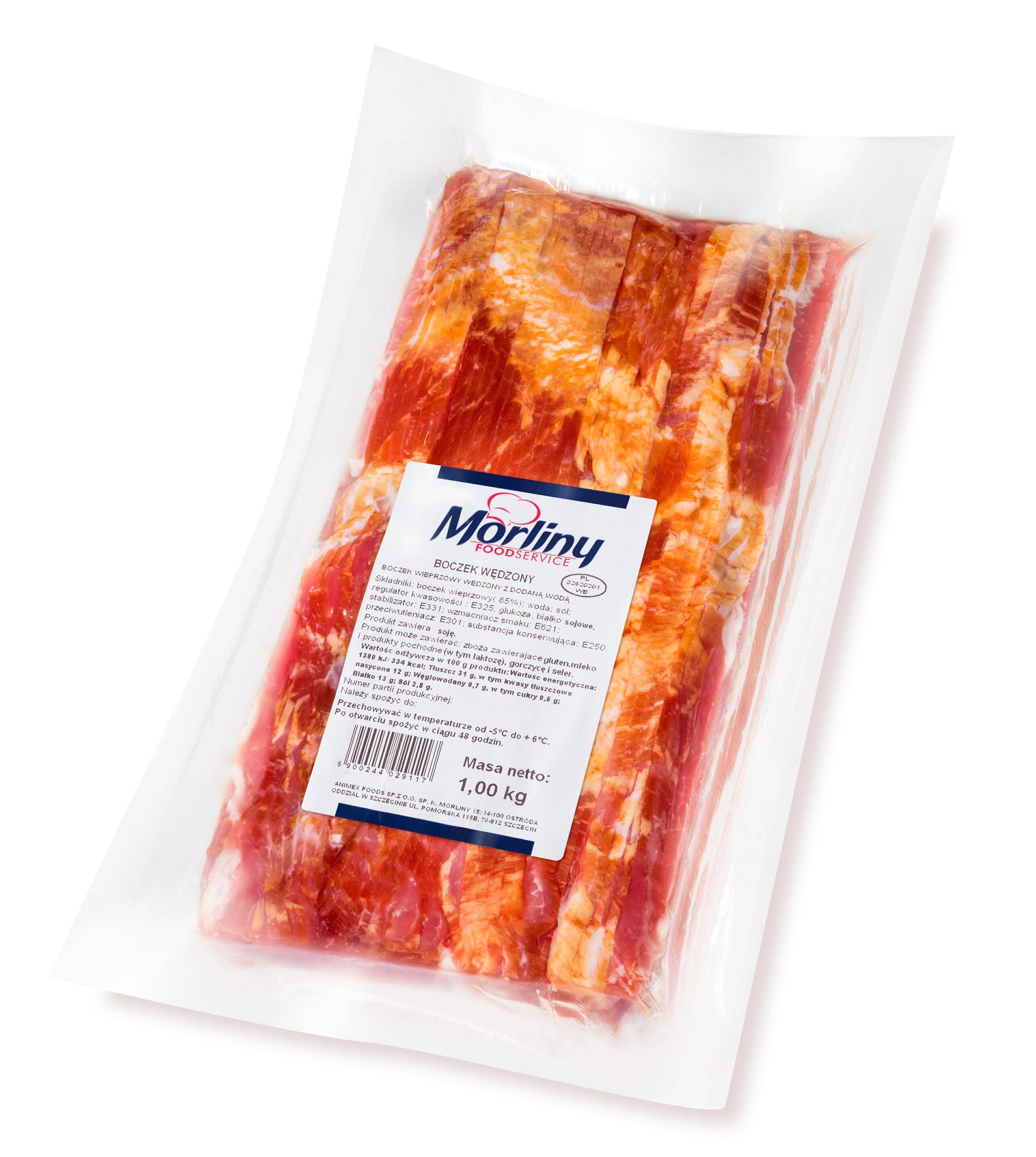 Morliny Boczek wędzony plastry 1kg