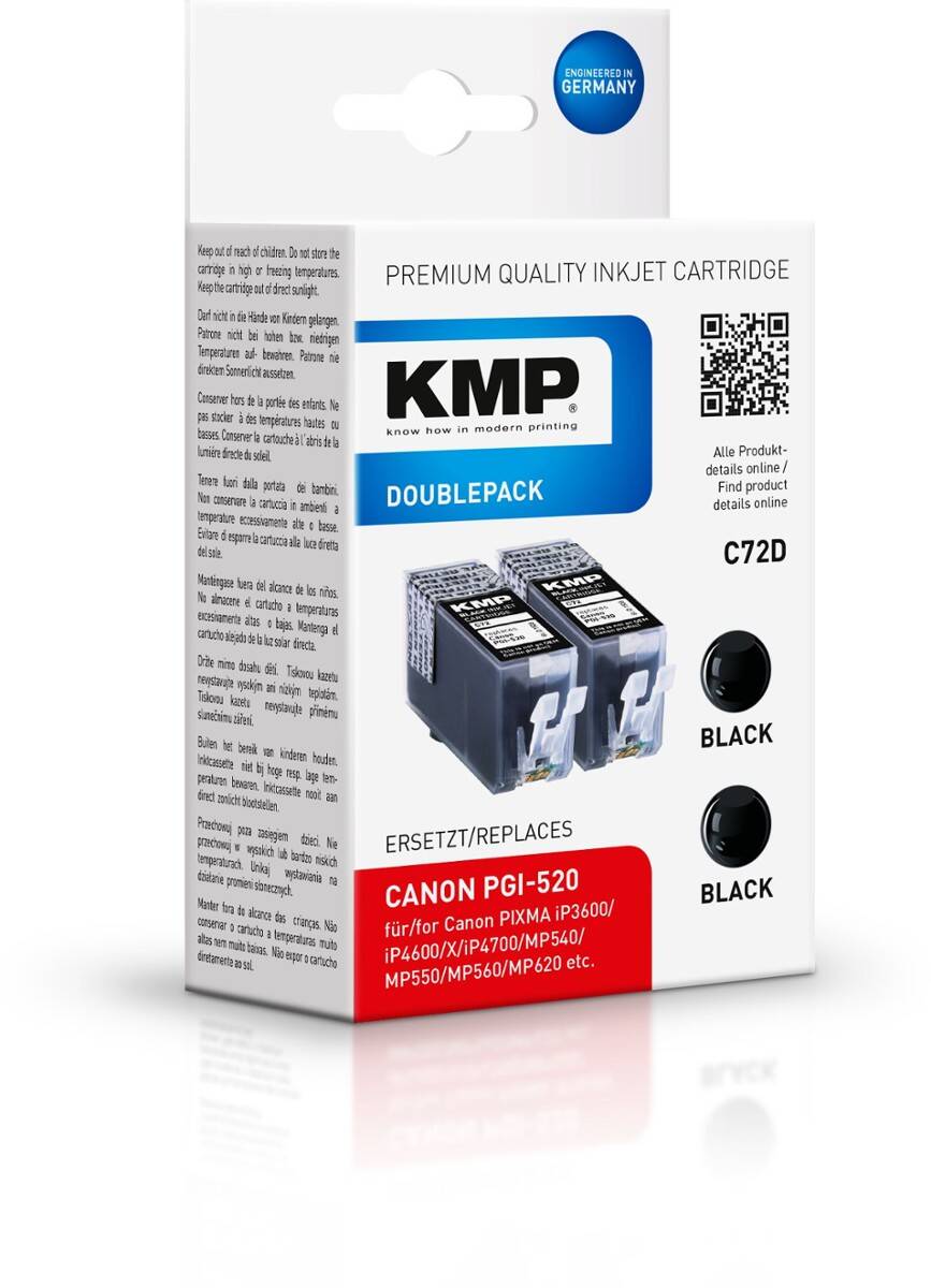Zestaw dwóch tuszy KMP do Canon PGI-520PGBK
