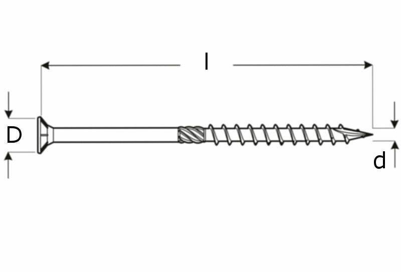 CS 06160 Wkręty ciesielskie z łbem stożkowym 6x160 mm - opakowanie 100szt (Zdjęcie 3)
