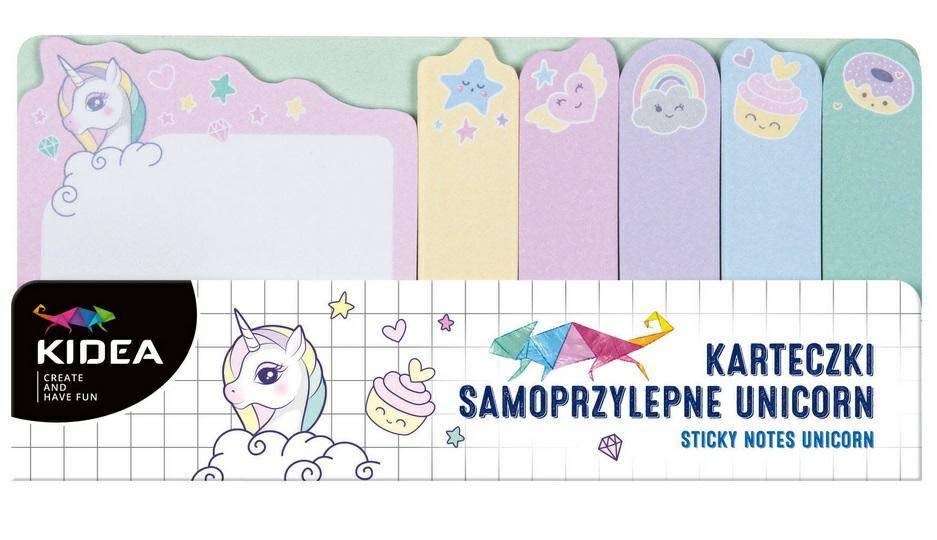 KARTECZKI SAMOPRZYLEPNE UNICORN KIDEA