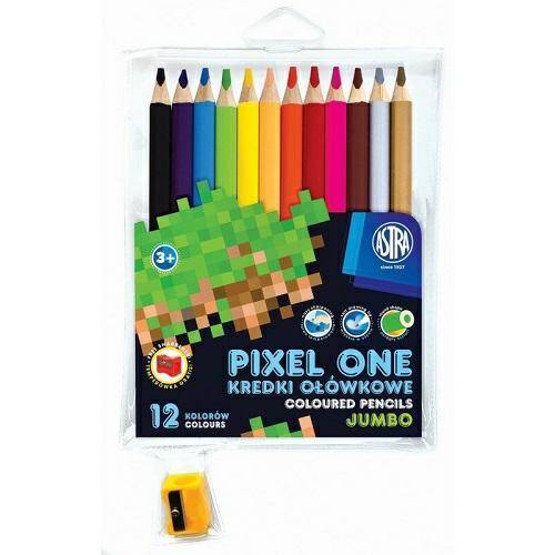Kredki ołówkowe jumbo okrągłe Pixel One