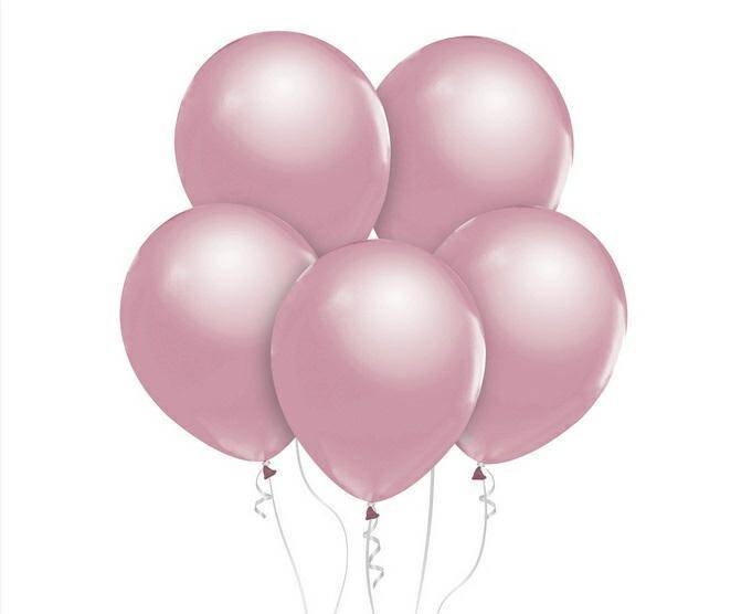 Balony Beauty&Charm, metaliki j. różowe