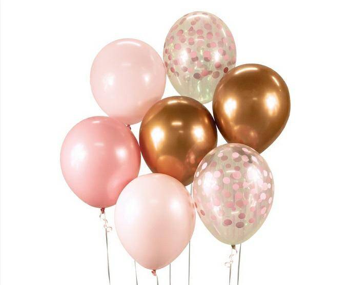 Bukiet balonowy B&C różowo-miedziany, 7