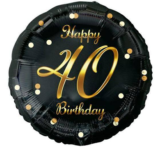 Balon foliowy B&C Happy 40 Birthday, cza