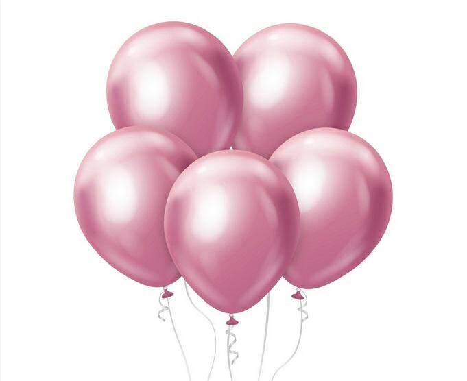 Balony Beauty&Charm, platynowe j. różowe