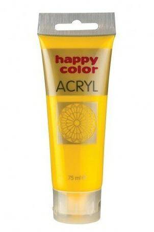 Farba akrylowa 75ml, żółty, Happy Color