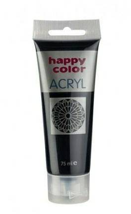 Farba akrylowa 75ml, czarny, Happy Color