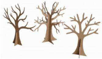 Zestaw kształtów tekturowych 3D, TREES,