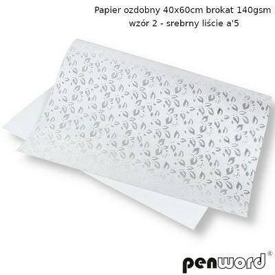 Papier Ozdobny Brokat 40/60/140g Srebrne