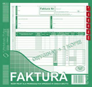 DRUK FAKTURA VAT 2/3 A4(O 2K)-PLATNIK/OD